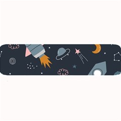 Space Background Illustration With Stars And Rocket Seamless Vector Pattern Large Bar Mat by uniart180623