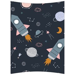 Space Background Illustration With Stars And Rocket Seamless Vector Pattern Back Support Cushion by uniart180623