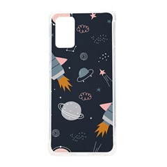 Space Background Illustration With Stars And Rocket Seamless Vector Pattern Samsung Galaxy S20plus 6 7 Inch Tpu Uv Case