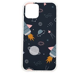 Space Background Illustration With Stars And Rocket Seamless Vector Pattern Iphone 12 Pro Max Tpu Uv Print Case by uniart180623