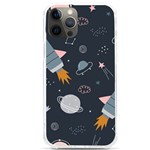 Space Background Illustration With Stars And Rocket Seamless Vector Pattern iPhone 12 Pro max TPU UV Print Case Front