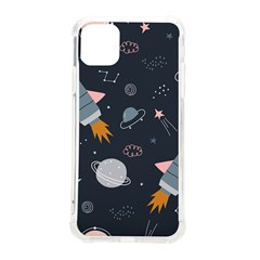 Space Background Illustration With Stars And Rocket Seamless Vector Pattern Iphone 11 Pro Max 6 5 Inch Tpu Uv Print Case by uniart180623