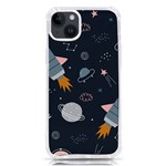 Space Background Illustration With Stars And Rocket Seamless Vector Pattern iPhone 14 Plus TPU UV Print Case Front