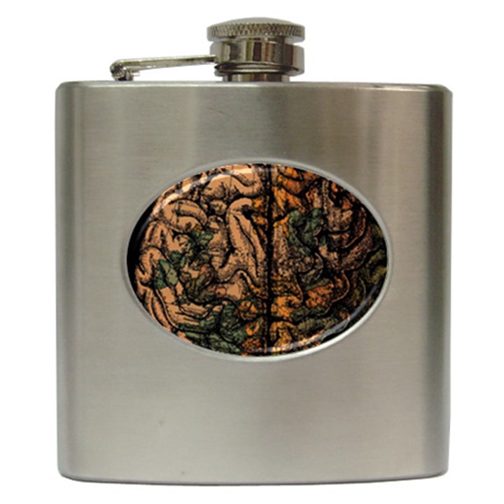 Always On My Mind Tobe Map Places Travel Vintage Hip Flask (6 oz)