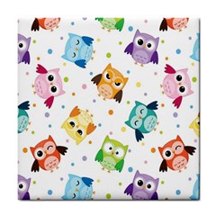 Owl Bird Tile Coaster by uniart180623