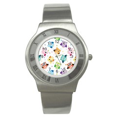 Owl Bird Stainless Steel Watch by uniart180623