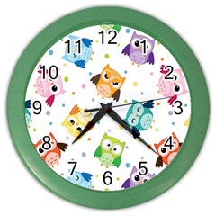 Owl Bird Color Wall Clock