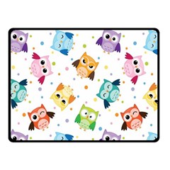 Owl Bird Fleece Blanket (small) by uniart180623