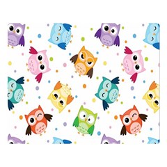 Owl Bird Two Sides Premium Plush Fleece Blanket (large) by uniart180623