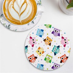 Owl Bird Uv Print Round Tile Coaster