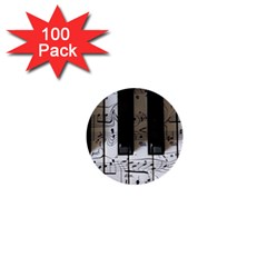 Music Piano Instrument Sheet 1  Mini Buttons (100 Pack)  by uniart180623