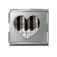 Music Piano Instrument Sheet Mega Link Heart Italian Charm (18mm) by uniart180623