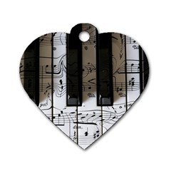 Music Piano Instrument Sheet Dog Tag Heart (two Sides) by uniart180623