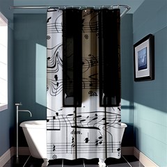 Music Piano Instrument Sheet Shower Curtain 36  X 72  (stall)  by uniart180623