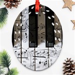 Music Piano Instrument Sheet Oval Filigree Ornament (Two Sides) Front