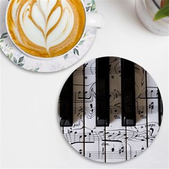 Music Piano Instrument Sheet Uv Print Round Tile Coaster by uniart180623