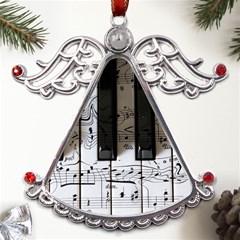 Music Piano Instrument Sheet Metal Angel With Crystal Ornament