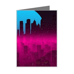 Futuristic Cityscape Mini Greeting Card by uniart180623