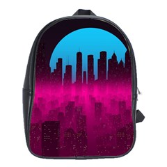 Futuristic Cityscape School Bag (large) by uniart180623