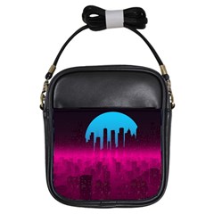 Futuristic Cityscape Girls Sling Bag by uniart180623