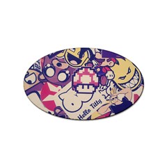 Retro Cartoon Titty Parody Sticker (oval) by uniart180623