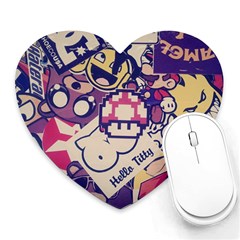 Retro Cartoon Titty Parody Heart Mousepad by uniart180623