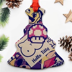 Retro Cartoon Titty Parody Christmas Tree Ornament (two Sides) by uniart180623