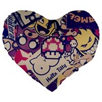 Retro Cartoon Titty Parody Large 19  Premium Heart Shape Cushions Front