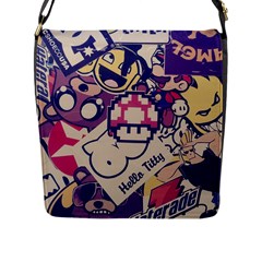 Retro Cartoon Titty Parody Flap Closure Messenger Bag (l) by uniart180623