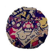 Retro Cartoon Titty Parody Standard 15  Premium Flano Round Cushions by uniart180623