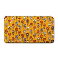 Groovy Background  Simple Blooming Flowers In 1970s Psychedelic Hippie Style  Medium Bar Mat