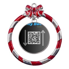 1 Metal Red Ribbon Round Ornament