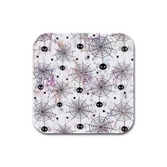 Creepy Spider Rubber Square Coaster (4 Pack) by uniart180623