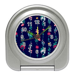 Flowers Pattern Bouquets Colorful Travel Alarm Clock by uniart180623