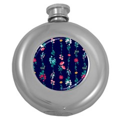 Flowers Pattern Bouquets Colorful Round Hip Flask (5 Oz) by uniart180623