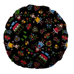 Cartoon Texture Large 18  Premium Round Cushions by uniart180623