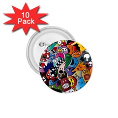 Cartoon Explosion Cartoon Characters Funny 1 75  Buttons (10 Pack)