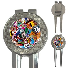 Cartoon Explosion Cartoon Characters Funny 3-in-1 Golf Divots by uniart180623