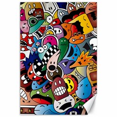 Cartoon Explosion Cartoon Characters Funny Canvas 12  X 18  by uniart180623