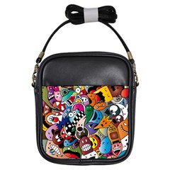 Cartoon Explosion Cartoon Characters Funny Girls Sling Bag by uniart180623