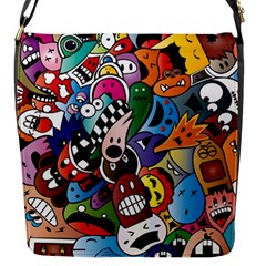 Cartoon Explosion Cartoon Characters Funny Flap Closure Messenger Bag (s) by uniart180623