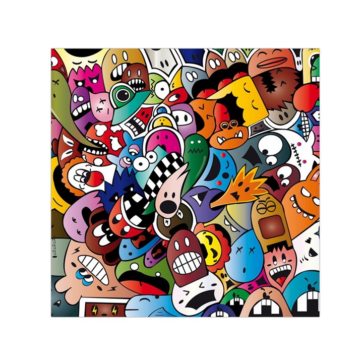 Cartoon Explosion Cartoon Characters Funny Square Satin Scarf (30  x 30 )