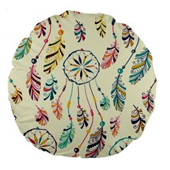 Dreamcatcher Abstract Pattern Large 18  Premium Round Cushions by uniart180623