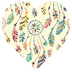 Dreamcatcher Abstract Pattern Wooden Puzzle Heart by uniart180623