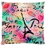 From Paris Abstract Art Pattern Large Premium Plush Fleece Cushion Case (Two Sides) Front