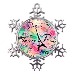 From Paris Abstract Art Pattern Metal Large Snowflake Ornament by uniart180623