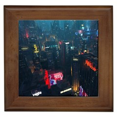 Cityscape Digital Art Framed Tile by uniart180623