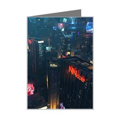 Cityscape Digital Art Mini Greeting Card by uniart180623