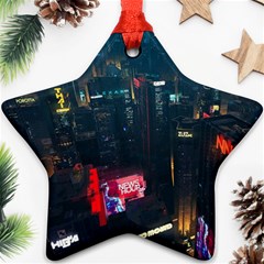 Cityscape Digital Art Star Ornament (two Sides) by uniart180623