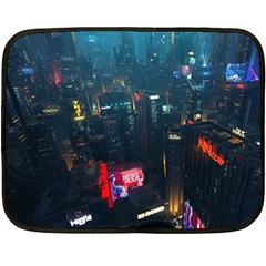 Cityscape Digital Art Two Sides Fleece Blanket (mini) by uniart180623